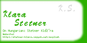 klara stetner business card